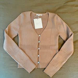 NIA The Brand - tan cardigan XS brand new